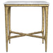 Baldwin Rectangular Marble Top Side Table White and Gold