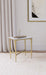 Baldwin Rectangular Marble Top Side Table White and Gold