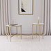 Baldwin Rectangular Marble Top Side Table White and Gold
