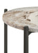 Noemie Round Marble Top Accent Side Table White and Gunmetal