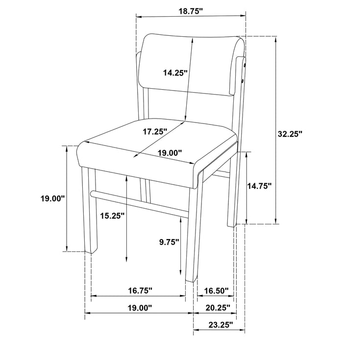 Kehoe Upholstered Dining Side Chair Black (Set of 2)
