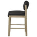 Kehoe Upholstered Counter Height Chair Black and Natural Oak (Set of 2)