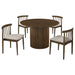 Hamlyn 5-piece Round Wood Dining Set Wheat and Walnut