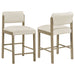 Kehoe Upholstered Counter Height Chair Cream and Natural Oak (Set of 2)