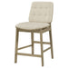 Redbridge Velvet Upholstered Counter Chair Cream and Natural Oak (Set of 2)