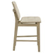Redbridge Velvet Upholstered Counter Chair Cream and Natural Oak (Set of 2)