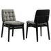 Redbridge Velvet Upholstered Side Chair Grey and Black (Set of 2)