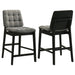Redbridge Velvet Upholstered Counter Chair Grey and Black (Set of 2)