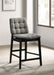 Redbridge Velvet Upholstered Counter Chair Grey and Black (Set of 2)