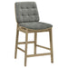 Redbridge Velvet Upholstered Counter Chair Grey and Natural Oak (Set of 2)