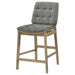 Redbridge Velvet Upholstered Counter Chair Grey and Natural Oak (Set of 2)