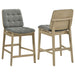 Redbridge Velvet Upholstered Counter Chair Grey and Natural Oak (Set of 2)