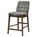 Redbridge Velvet Upholstered Counter Chair Grey and Walnut (Set of 2)