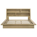 Hendricks Eastern King Bookcase Headboard Platform Bed Light Oak