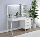 Souza 5-Drawer Makeup Vanity Table With LED Mirror White High Gloss