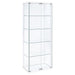 Delphinium 4-Shelf Clear Glass Curio Display Cabinet White