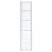 Delphinium 4-Shelf Clear Glass Curio Display Cabinet White