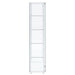 Delphinium 4-Shelf Clear Glass Curio Display Cabinet White