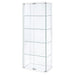 Delphinium 4-Shelf Clear Glass Curio Display Cabinet White