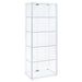 Delphinium 4-Shelf Clear Glass Curio Display Cabinet White