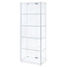 Delphinium 4-Shelf Clear Glass Curio Display Cabinet White