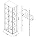 Delphinium 4-Shelf Clear Glass Curio Display Cabinet White