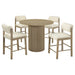 Hamlyn 5-piece Round Wood Counter Height Dining Set Cream and Natural Oak