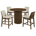 Hamlyn 5-piece Round Wood Counter Height Dining Set Cream and Walnut