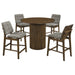 Hamlyn 5-piece Round Wood Counter Height Dining Set Grey and Walnut