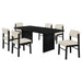 Decker 7-piece 82-inch Rectangular Dining Set Cream and Black