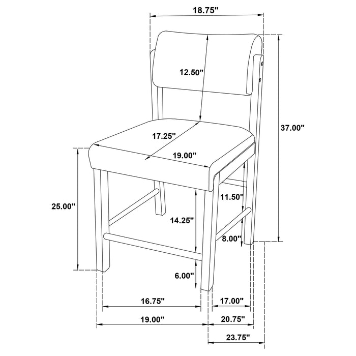 Decker 7-piece 70-inch Rectangular Counter Height Dining Set Cream and Black