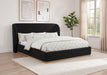 Blaire Upholstered California King Wingback Platform Bed Black