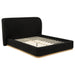 Blaire Upholstered Queen Wingback Platform Bed Black