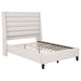 Leslie Upholstered Tufted Full Wingback Platform Bed Beige