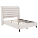 Leslie Upholstered Tufted Queen Wingback Platform Bed Beige