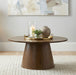 Franklin 36-inch Round Pedestal Coffee Table Dark Brown