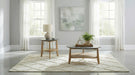 Bradley Round SmartTop Cocktail Coffee Table Grey and Natural
