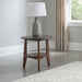 Bradley Round SmartTop End Side Table Smokey Grey and Dark Brown