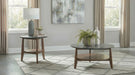 Bradley Round SmartTop End Side Table Smokey Grey and Dark Brown