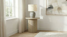 Hamlyn Round Fluted Occasional Side End Table Natural Oak