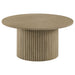 Hamlyn Round Fluted Occasional Cocktail Coffee Table Natural Oak