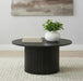 Hamlyn Round Fluted Occasional Cocktail Coffee Table Black
