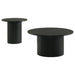 Hamlyn 2-piece Round Fluted Coffee and End Table Set Black