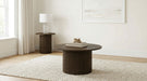Hamlyn Round Fluted Occasional Side End Table Walnut