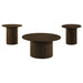 Hamlyn 3-piece Round Fluted Coffee and End Table Set Walnut