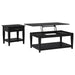 Lindenton 2-piece Wood Lift-Top Coffee and End Table Set Black
