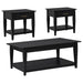 Lindenton 3-piece Wood Lift-Top Coffee and End Table Set Black