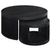Sweeney 2-piece Round Wood Occasional Nesting Table Set Black