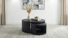 Sweeney 2-piece Round Wood Occasional Nesting Table Set Black