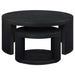 Sweeney 2-piece Round Wood Occasional Nesting Table Set Black